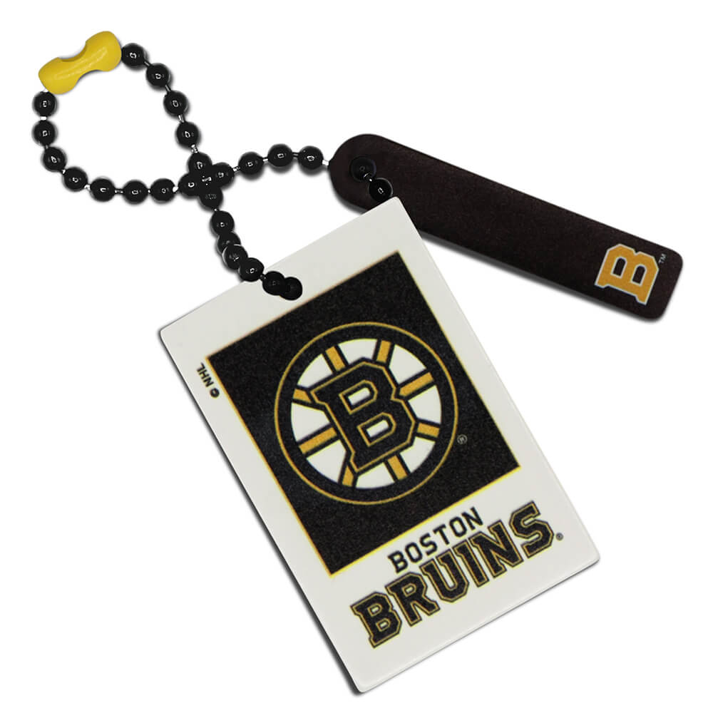 Boston Bruins Rectangle Chain Keychain Style A