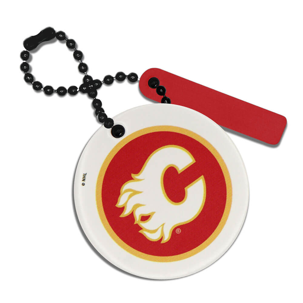 Calgary Flames Round Chain Keychain Style A