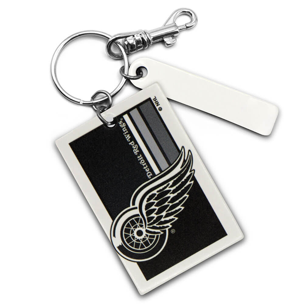 Detroit Red Wings Rectangle Ring Keychain Style A