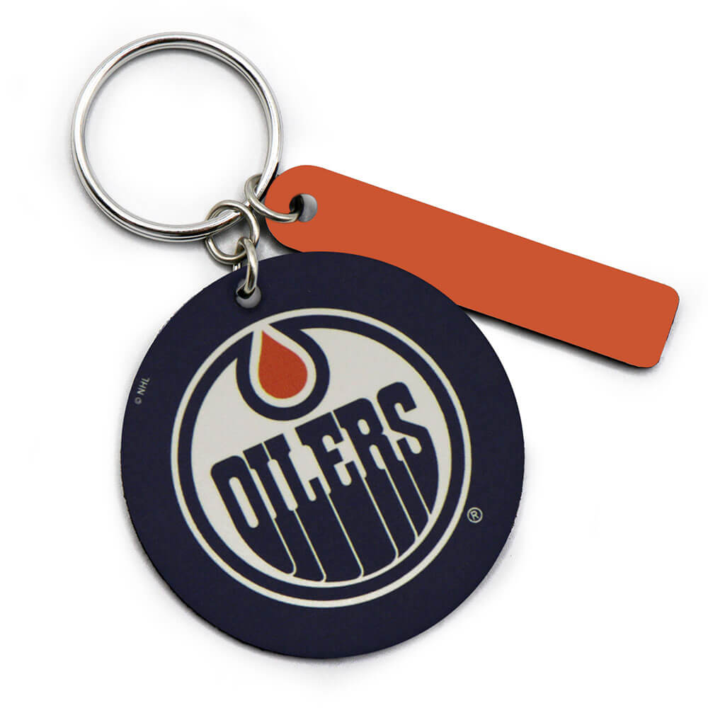 Edmonton Oilers Round Ring Keychain Style A