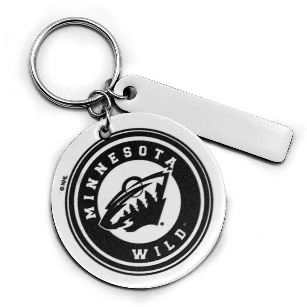 Minnesota Wild Round Key Ring Keychain