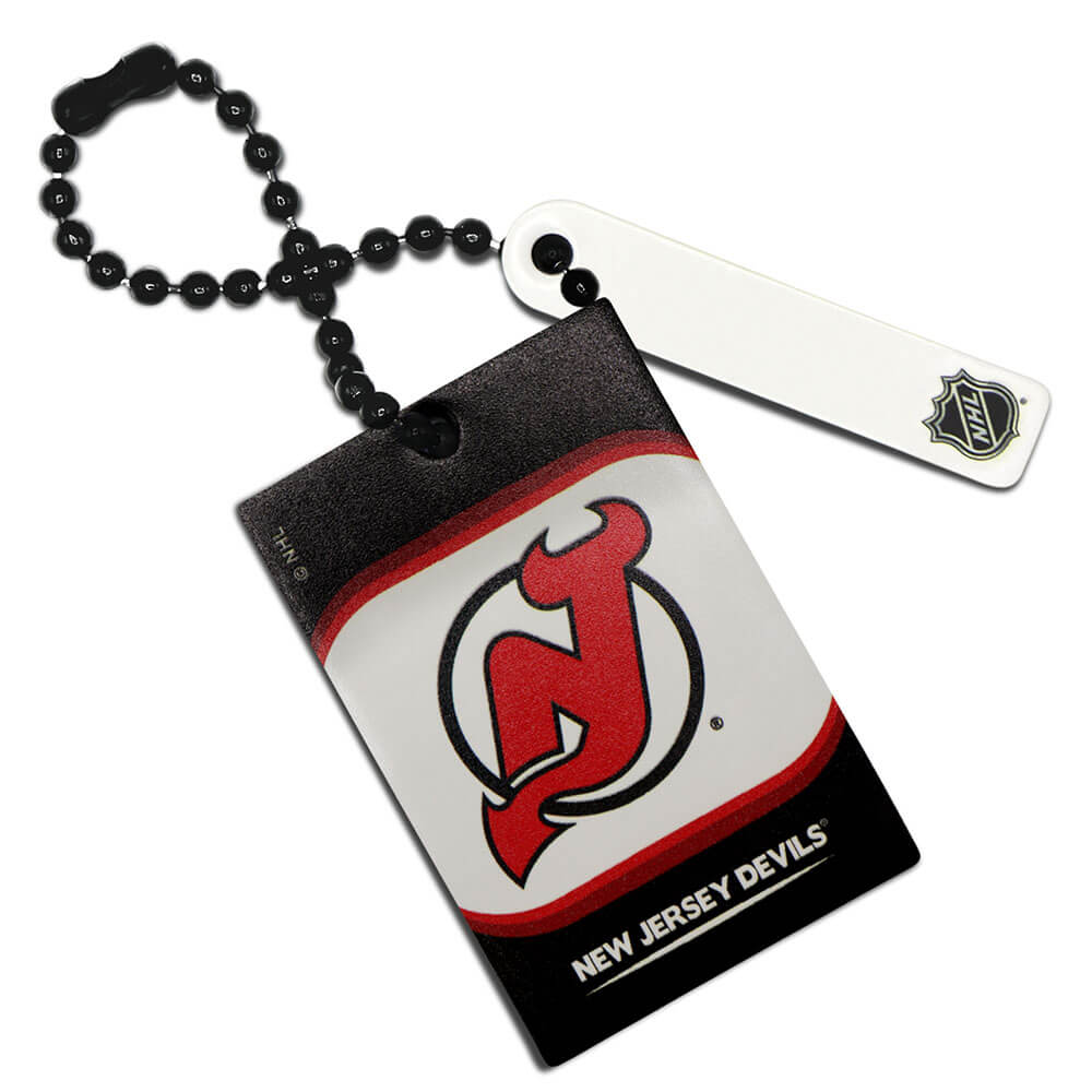 New Jersey Devils Rectangle Chain Keychain Style A
