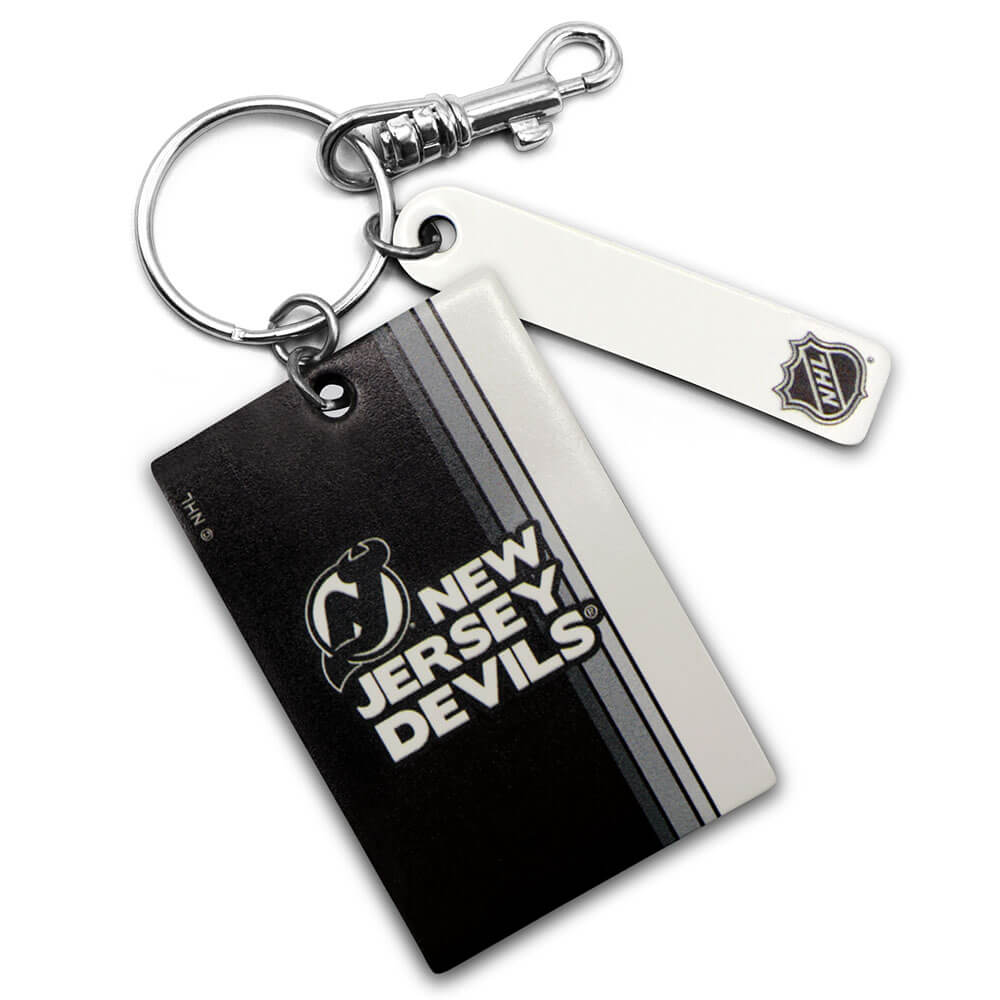 New Jersey Devils Rectangle Key Ring Keychain