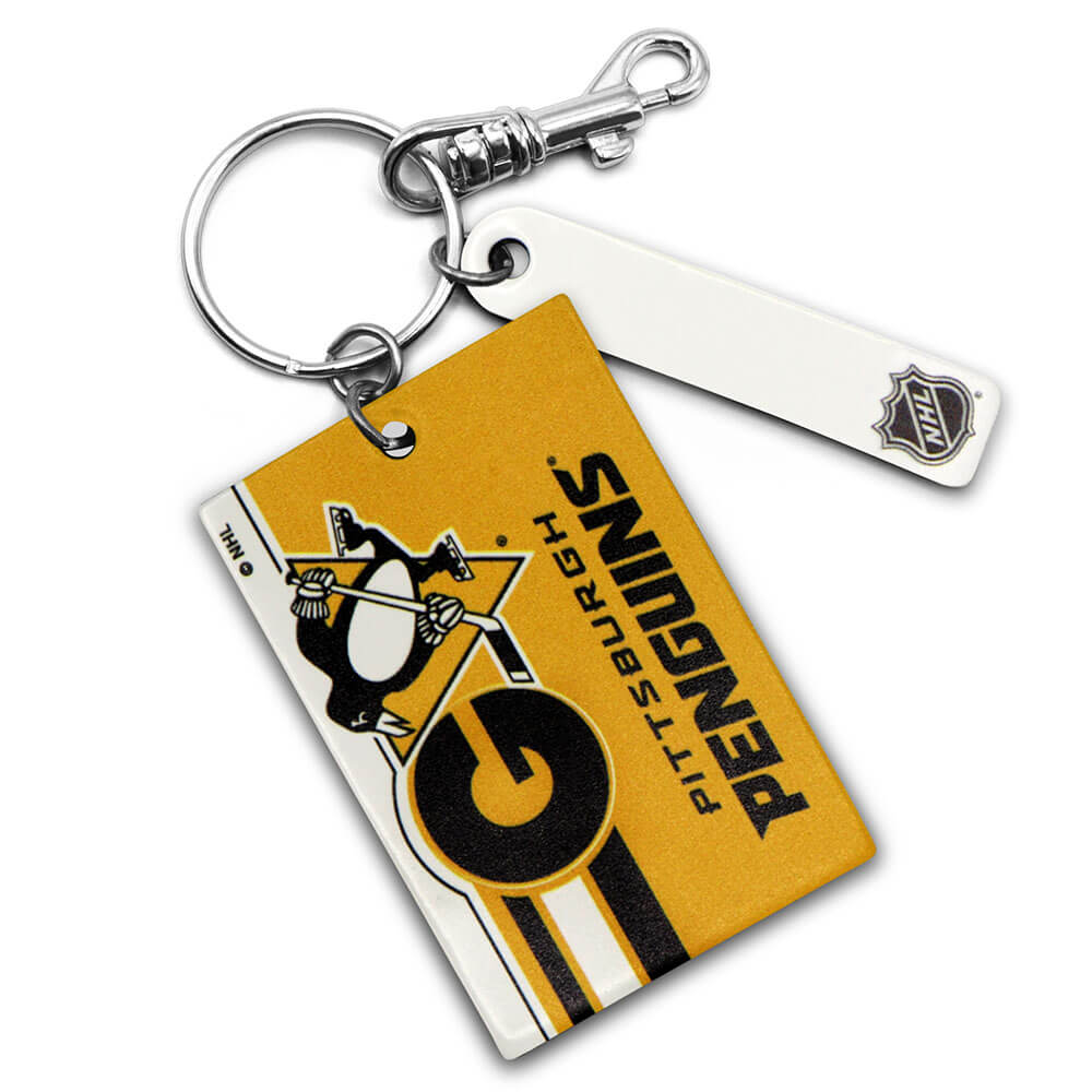 Pittsburgh Penguins Rectangle Key Ring Keychain