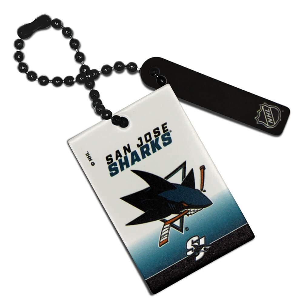 San Jose Sharks Rectangle Ball Chain Keychain