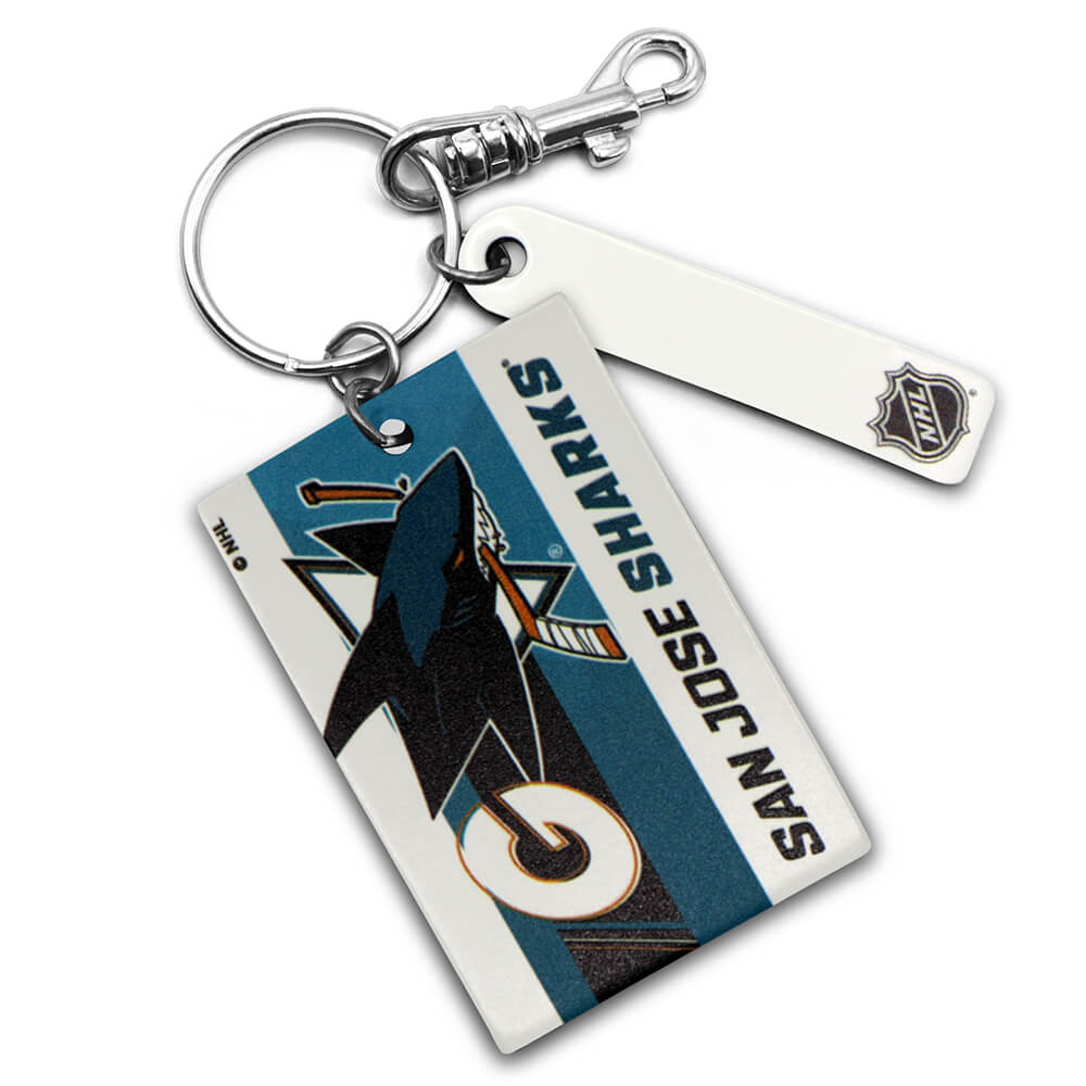 San Jose Sharks Rectangle Key Ring Keychain