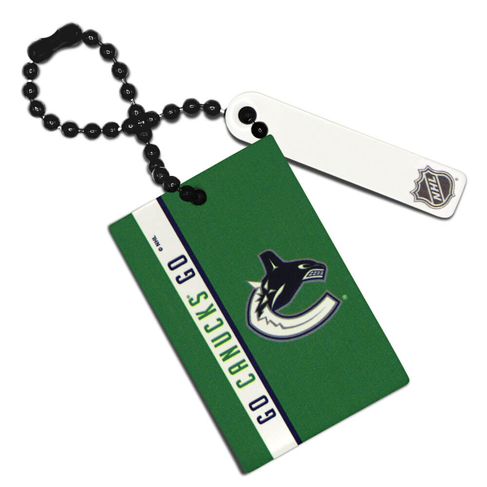 Vancouver Canucks Rectangle Ball Chain Keychain