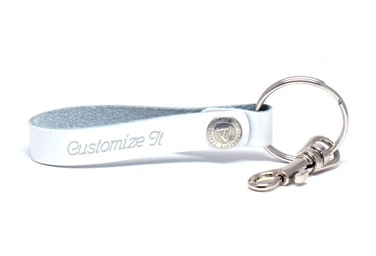White Dyed White Back Loop Keychain